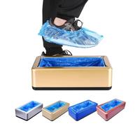 Cubrezapatos Desechables Antideslizantes Para Zapateros Dispensador Automático, Portátil Máquina De Cubiertas De Calzado Con 200Plástico Botas, Para Fiesta Event Visitante Trabajador(Blue)