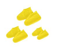 Cubrezapatos Impermeables Cubrezapatos De Silicona Cubrezapatos Antideslizantes Reutilizables Adecuado para DíAs De Lluvia, DíAs De Nieve, Playas Desiertas, Caminos Embarrados (Amarillo, 3 Pares)