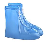 Cubrezapatos impermeables para lluvia con cremallera para hombre y mujer, antideslizantes, ideales para mojarse, suciedad y frío, chanclos reutilizables para actividades al aire libre (azul, M)