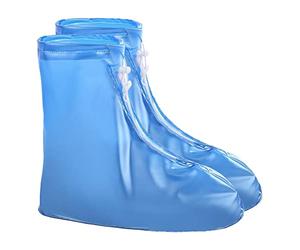 Cubrezapatos impermeables para lluvia con cremallera para hombre y mujer, antideslizantes, ideales para mojarse, suciedad y frío, chanclos reutilizables para actividades al aire libre (azul, M)