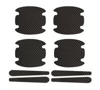 CUBRXEBAT 8 Piezas Protectores para Manilla de Coche, para FIAT 500/500C/500E/Abarth 500 2007-2022 2023 2025 Auto Door Cup Etiqueta Protectora Fibra de Carbono como la manija