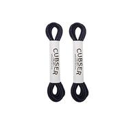 CUBSER Cordones redondos (2 pares) de alta calidad, encerados, duraderos, finos de 3 mm, para zapatos Oxford casuales, Black, 75 cm