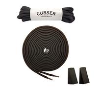 CUBSER Cordones redondos para botas (3 pares), cordones duraderos de 5 mm para senderismo, caminar, botas al aire libre y trabajo + soporte para cordones (160 cm, negro)