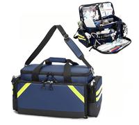 Cubstone Bolsa de Emergencia Vacía, Bolsa de Enfermería Bolsa de Rescate Profesional Gran Capacidad con Tablero de División Interior y Orificio del Tubo de oxígeno - Ideal para EMT, EMS(Navy Blue)