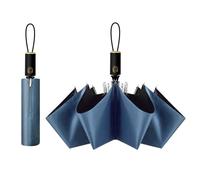 CUBY Paraguas de viaje plegable compacto para viajes, apertura y cierre automático, resistente al viento, a la lluvia y al 99,9% de protección UV, con revestimiento negro anti-UV (azul oscuro)