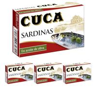 Cuca Sardinas En Aceite de Oliva, 120g, 1 unidad (Paquete de 4)
