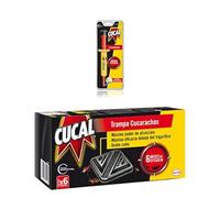 Cucal Jeringa Insecticida contra Cucarachas, Insecticida contra cucarachas, Cebo en gel (listo para su uso) + Cucal Insecticida Trampa Cucarachas Doble Cebo, 6 Unidades