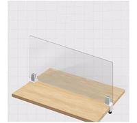 CucCe Divisor de privacidad for Escritorio, Panel de plástico Transparente for Escritorio, Protector de estornudos acrílico con Abrazadera for oficinas y escuelas.(50X60CM)