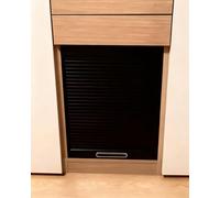 CucCe puerta de arco de espuma Concertina Door，Black Tambour Door Kit, Replacement Kitchen Cabinet Doors，Pull-Down Individual Slat Sliding Panel(40x120cm/16x47in)