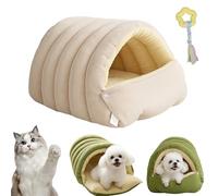 Cuccia per Gatti Cozy Monster, Cuccia per Gatti da Interno, morbida cuccias invernale Chiusa in Peluche, sacchi a Pelo rimovibili e lavabili per animali domestici (F,L)