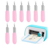 Cuch8 Piezas Cuchillas de Corte para Cricut Joy, 30° Hoja de Corte Trazador con Cubierta Protectora de Silicona, Cuchillas de Repuesto para Plotter de Coillas de repuesto troqueladas para scrapbooking
