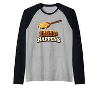 Cuchara Adicta a la Mantequilla de Maní Ritual Alimentos Obsesión Anhelo Camiseta Manga Raglan