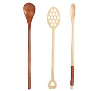 Cuchara agitadora de café de madera, cuchara mezcladora de leche y miel con mango largo, herramienta de cocina, 3 uds.