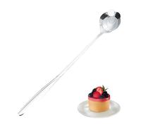 Cuchara agitadora dorada, cuchara mezcladora de bebidas, cucharas de mesa de mango delgado, elegantes cucharas de servir postre, herramienta de cocina de agarre suave, pieza de cubiertos decorativa