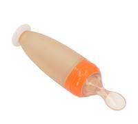 Cuchara Alimentadora de Alimentos para Bebés con Cubierta Antipolvo, Herramienta de Cuchara Suplementaria Suave de Silicona, Alimentador de Cereales para Apretar, Cuchara