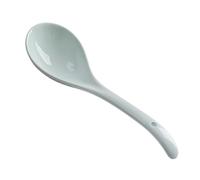 Cuchara asiática para sopa, cucharas de cerámica para ramen de 22,3 cm, fáciles de sujetar, profundidad perfecta, cucharas chinas para sopa para avena, guisos, udon, pho, wont(Size:8.8in,Color:Verde)