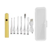 Cuchara auricular 6 puntas de cuchara aurículas, recargable por USB, luz LED blanca, limpiador de cerumen, herramienta de eliminación para niños