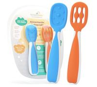 Cuchara bebe aprendizaje en 2 etapas para vajilla bebe-Juego de cubiertos bebe con 2 precucharas bebe blw de silicona-Recomendada por nutricionistas y Expertos Baby Led Weaning-Alimentacion autoguiada