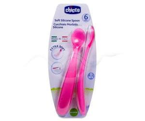 Cuchara chico infantil silic rosa 6m 2ud