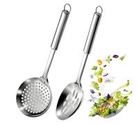Cuchara coladora, cuchara de aceite de mango largo, cuchara de metal para freír, para cocinar, pasta, sopa, fideos, freír, pasta, servir alimentos calientes