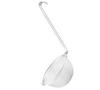 Cuchara Coladora de Malla Fina de Acero Inoxidable para Cocina | Gancho Mango, se Fija al Borde Olla, Uso en Restaurante y Cocina, Color Plata Estilo Aleatorio