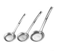 Cuchara coladora multiusos de acero inoxidable diseñada para filtrar grasa de espuma flotante y grasa en cocinas y ollas calientes (grande)