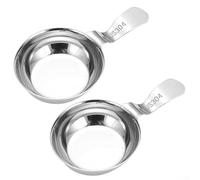 Cuchara coreana de acero inoxidable para salsa y palillos colgantes con cuenco de inmersión para uso en cocina casera y comedor (plata)