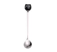 Cuchara de acero inoxidable con cabeza de gato de cerámica, cuchara agitadora de mango largo para café, miel, postre, accesorios de cocina y comedor