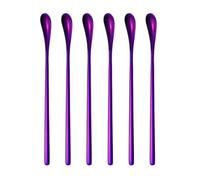 Cuchara de acero inoxidable de 19,3 cm, lacada de metal y acero inoxidable, 19,3 cm, incluye cera de mezcla y materiales para hacer velas, fabricados con materiales de primera calidad (morado)