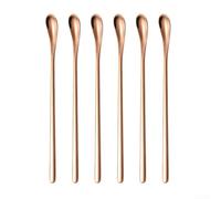 Cuchara de acero inoxidable para mezclar cera, agitar resina y hacer jabón con mango ergonómico para proyectos de velas y jabón (oro rosa)