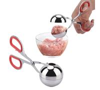 Cuchara De Albóndigas Grande Para Hacer Bolas, Pinzas Para Hacer Carne, Albondigas Molde, Máquina Para Hacer Albóndigas, Cuchara Para Masa De Galletas De Acero Inoxidable Para Uso En La Cocina(Rojo)
