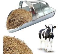 Cuchara de alimentación para ganado, cuchara de alimentación gruesa resistente para ganado, cuchara de grano reutilizable de metal multifuncional con mango ergonómico