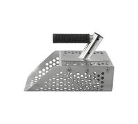 Cuchara de arena de acero inoxidable resistente con mango largo, diseño ergonómico y poste desmontable para una cómoda caza de tesoros en la playa (A)