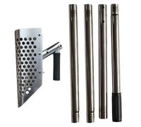 Cuchara de arena de acero inoxidable resistente para detección de metales, tamiz de playa de acero inoxidable 304 con mango largo y agujeros hexagonales para un drenaje rápido de arena, para (C)