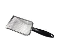 Cuchara de arena de acero inoxidable, tamiz de pala de metal, malla fina, limpiador de sustrato de terrario, limpiador de tamiz de esquina, pala de arena