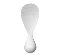 Cuchara de arroz con mango vertical para mantener la cuchara de pie, material de polipropileno, útil para cocinar arroz y fácil limpieza (blanco)