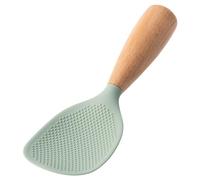 Cuchara de arroz para hogar, de madera, pala de arroz, resistente calor, antiadherente, de silicona, utensilio de cocina