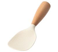 Cuchara de arroz para hogar, de madera, pala de arroz, resistente calor, antiadherente, de silicona, utensilio de cocina