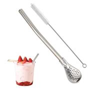 Cuchara de barro - Paja de acero inoxidable multifuncional | Cuchara para beber Bombilla filtrada | Suministros de barra Herramientas de cocina y gadgets para café, sopa de té suelta