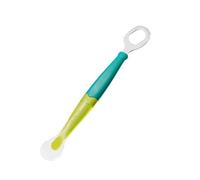 Cuchara De Barro Raspado De Fruta - Cuchara De Alimentación De Silicona De Doble Cabeza | Primer Entrenamiento Práctico Frazador Para Bebés Con Mango De Acero, Utensilio Multifuncional Para Niños