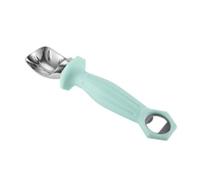 Cuchara de bolas de helado autofusible de acero inoxidable y acero inoxidable, lo que la hace accesible para todos (verde)