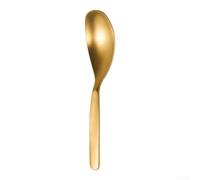 Cuchara de cabeza cuadrada de acero inoxidable 304, acabado mate, para cocinar sopa de arroz, utensilios de cocina, 17,7 cm (dorado)