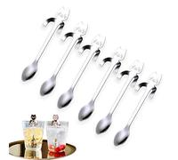 Cuchara De Café Con Forma De Gato De Acero Inoxidable 304, Cuchara De Postre Para Vajilla, Leche, Bebida, Postre De Azúcar, Condimento, Cuchara De Taberna (6 Piezas)