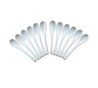 Cuchara de Café Conjunto de cucharaditas de 12 - Pequeñas cucharas de Porcelana Blanca Cerámica de cerámica Postre Helado Sopa Café Cuchara de té Cucharadas Cucharadas Casas Vajilla Cuchara de Sopa