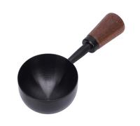 Cuchara de café, cuchara medidora de café vintage, cuchara medidora de café expreso con mango de madera para recoger y servir (30ML Negro)