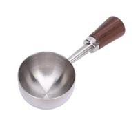 Cuchara de café, cuchara medidora de café vintage, cuchara medidora de café expreso con mango de madera para recoger y servir (30ML Plata)