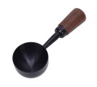 Cuchara de café, cuchara medidora de café vintage, cuchara medidora de café expreso con mango de madera para recoger y servir (15ML Negro)