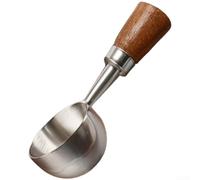 Cuchara de café de madera de nogal de alta calidad, 30 ml, cuchara medidora de acero inoxidable para té suelto, proteína, polvo, harina, especias, mango largo, diseño (A)