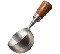 Cuchara de café de madera de nogal de alta calidad, acero inoxidable 304, 15 ml, 30 ml, cuchara medidora para té, harina de azúcar, especias, mango largo, diseño Reino Unido (C)