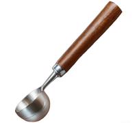 Cuchara de café de madera de nogal de alta calidad, cuchara medidora de acero inoxidable de 30 ml, herramienta de doble propósito para preparar café molido (B)